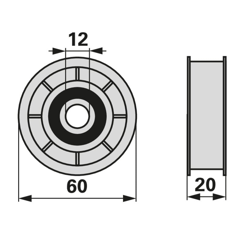 AL‑KO Spannrolle 401418 – Rollenführung zur Riemenspannung, Ersatzteil P109322005900 / 414604, 1 Stück