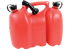 Roter Doppelkanister 6 L und 3 L für Benzin und Öl mit stabilem Griff