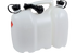 Weißer Doppelkanister 6 L und 3 L für Benzin und Öl mit Tragegriff