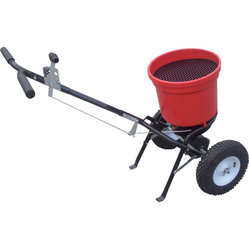 Handbetriebener Streuwagen Schleuderstreuer für Streusalz, Sand und Dünger mit 25 kg Nutzlast