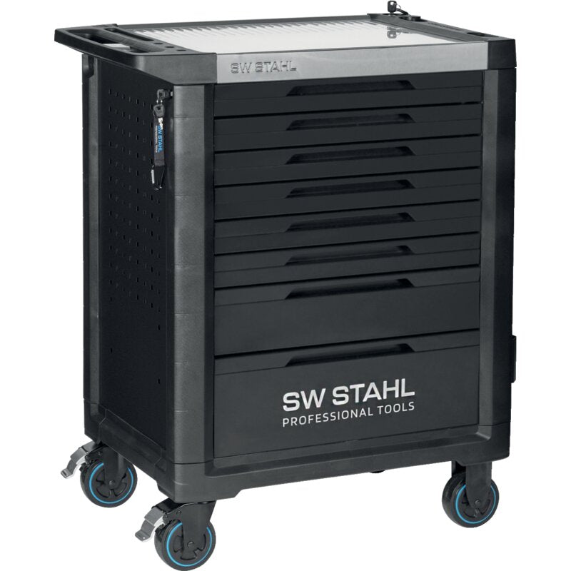 SW‑Stahl Werkstattwagen TT801 – 213‑tlg. bestückt, 8 Schubladen, Profi-Ausführung