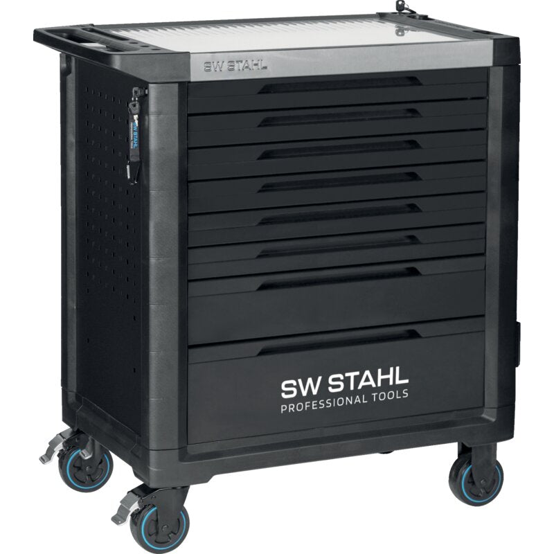 SW‑Stahl Werkstattwagen TT802 mit 8 Schubladen und 338‑teiligem Werkzeugmodul in Profi-Ausführung