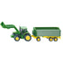 John Deere tractor with loader and trailer toy
