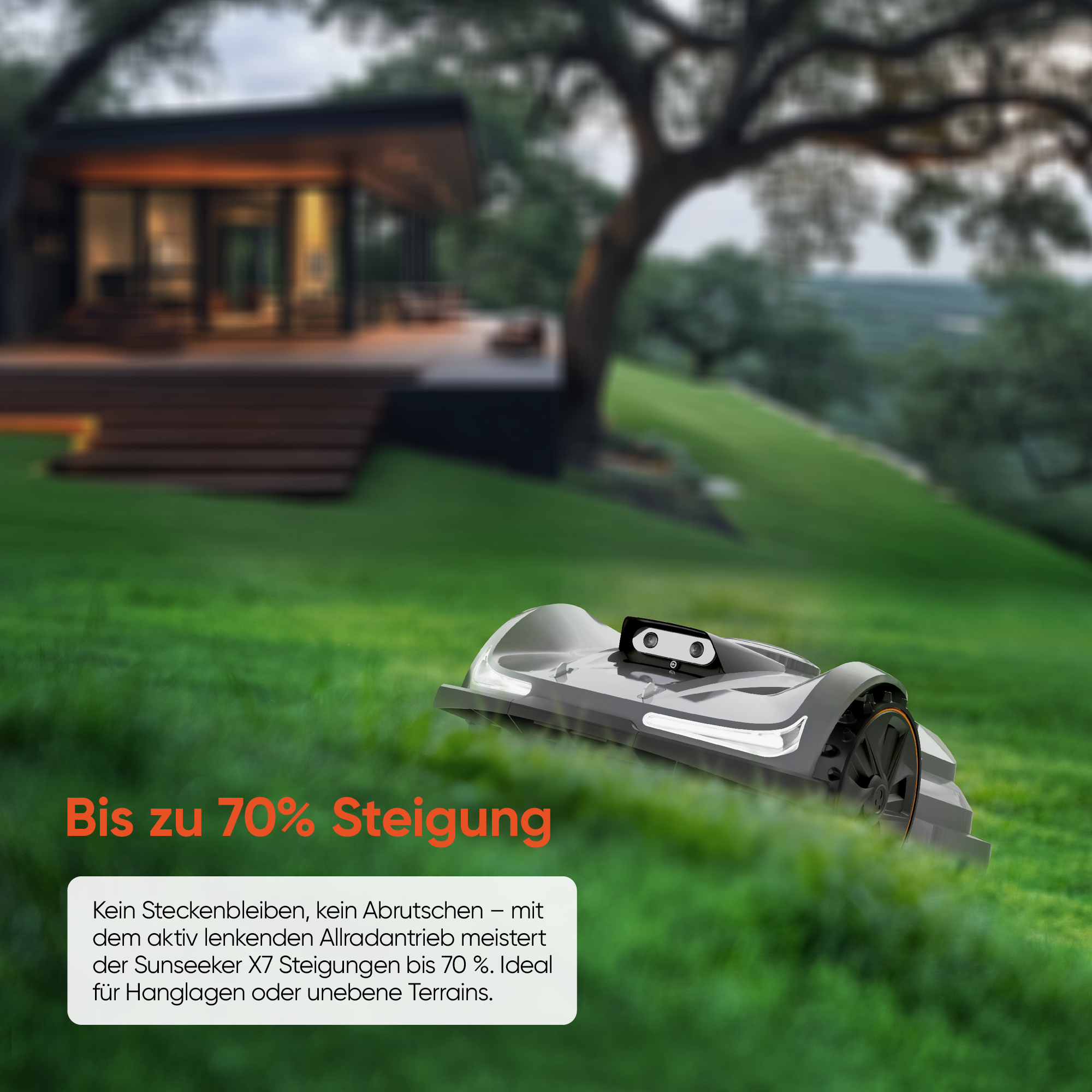 Sunseeker Elite X7 – Wireless all-wheel drive robotic lawnmower for gardens up to 3,000 m²
