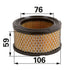 Kohler Luftfilter rund, AD 106 mm 231847