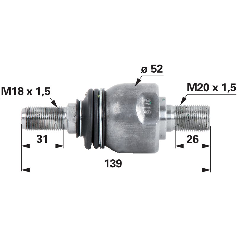 Axialgelenk M18 x 1,5 / M20 x 1,5