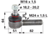 Kugelgelenk M24 x 1,5 L Außengewinde 2 (G2) M16 x 1,5 GartenShop24 - Hochwertige Gartengeräte
