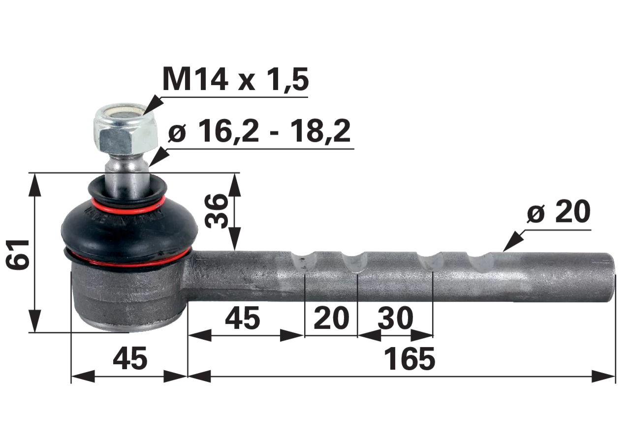 Kugelgelenk M14 x 1,5 anstelle von Steyr 1292430738 GartenShop24 - Hochwertige Gartengeräte