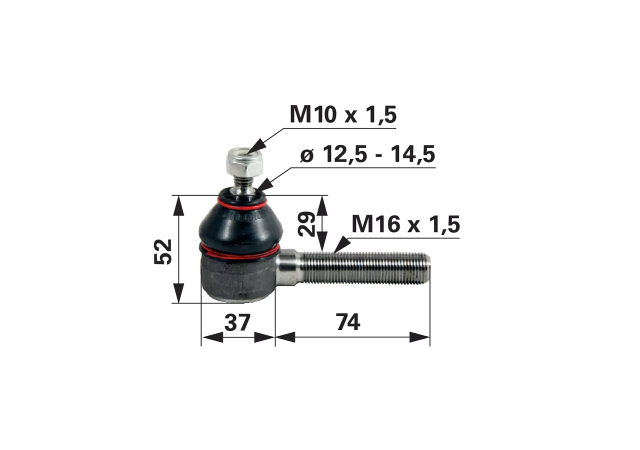 Kugelgelenk M16 x 1,5 anstelle von Deutz-Fahr 02381195 GartenShop24 - Hochwertige Gartengeräte