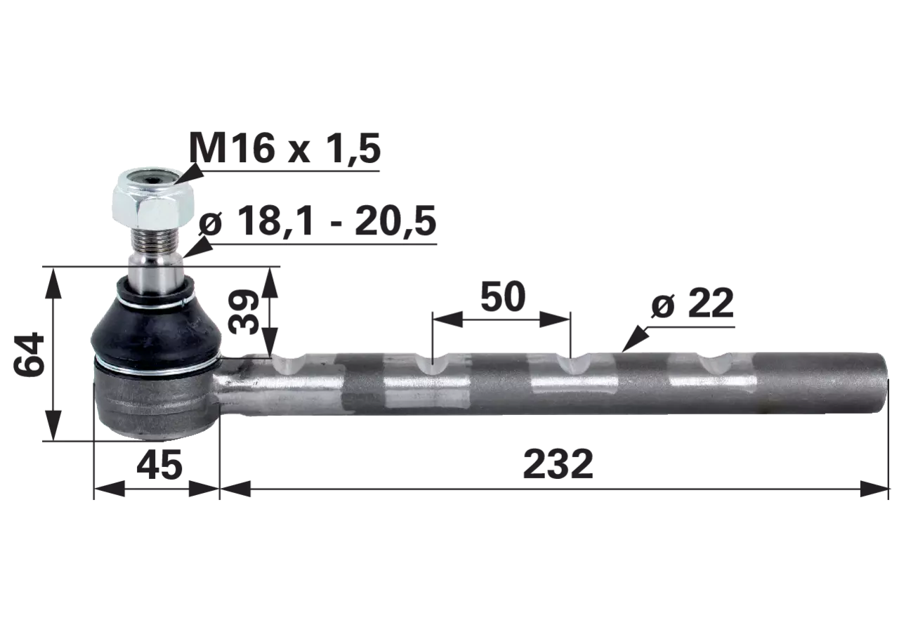 Kugelgelenk M16 x 1,5 anstelle von Steyr 135700430701 GartenShop24 - Hochwertige Gartengeräte