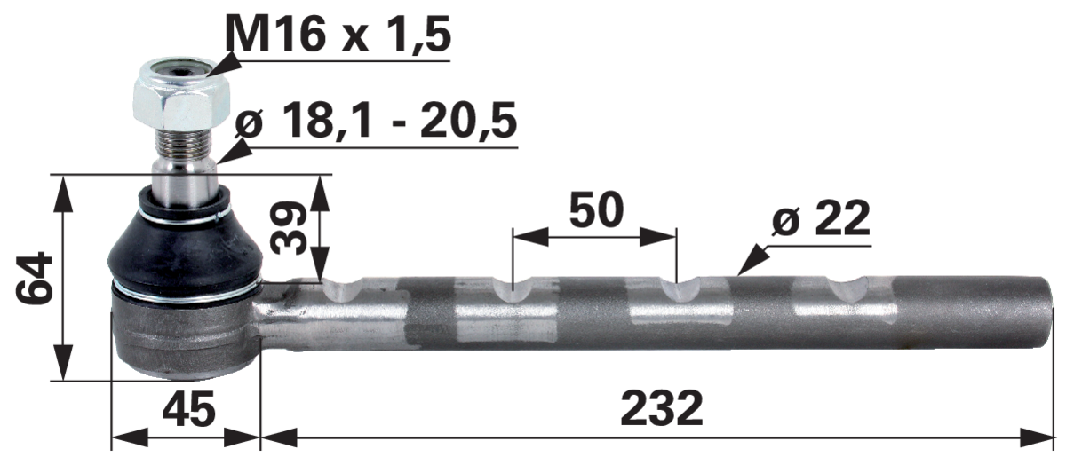 Kugelgelenk M16 x 1,5 anstelle von Steyr 135700430701 GartenShop24 - Hochwertige Gartengeräte