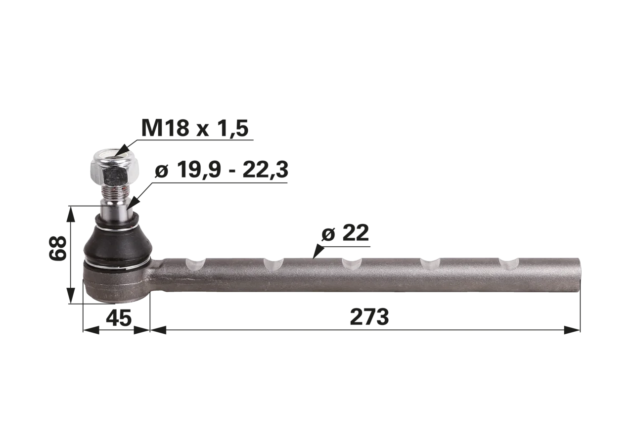 Kugelgelenk M18 x 1,5 anstelle von Steyr 137700430702 GartenShop24 - Hochwertige Gartengeräte