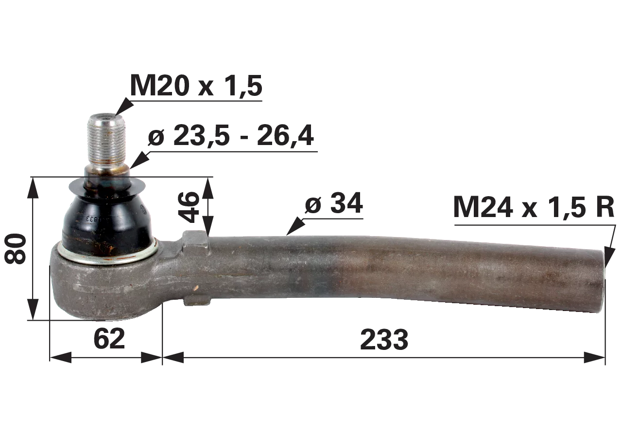 Kugelgelenk M24 x 1,5 IG anstelle von Steyr 1-33-743-015 GartenShop24 - Hochwertige Gartengeräte