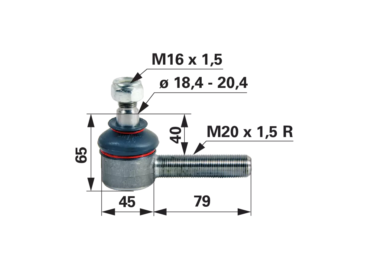 Kugelgelenk M20 x 1,5 GartenShop24 - Hochwertige Gartengeräte
