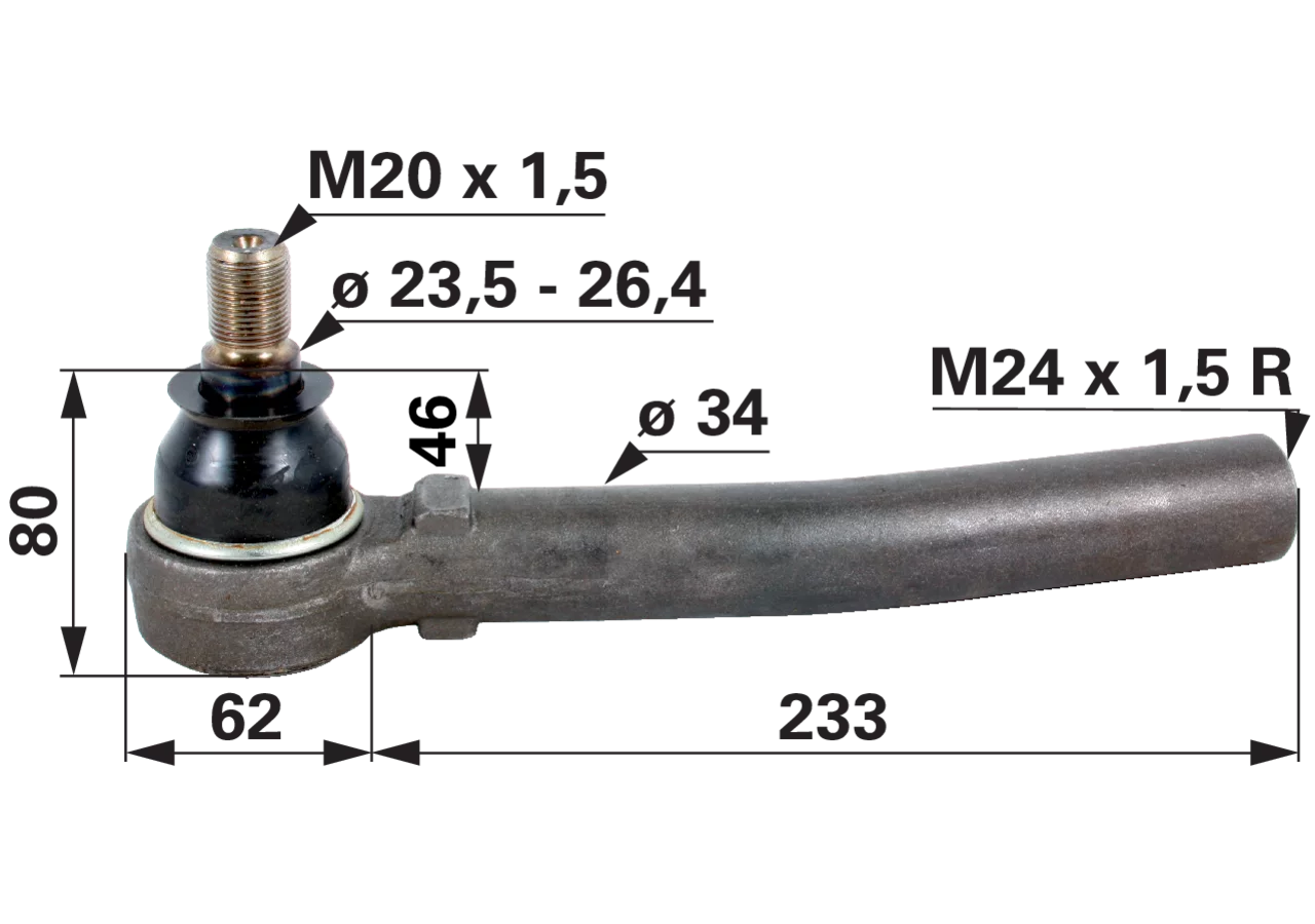 Kugelgelenk M24 x 1,5 IG anstelle von Steyr 1-33-743-014 GartenShop24 - Hochwertige Gartengeräte