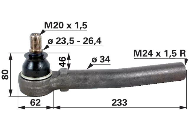 Kugelgelenk M24 x 1,5 IG anstelle von Steyr 1-33-743-014 GartenShop24 - Hochwertige Gartengeräte