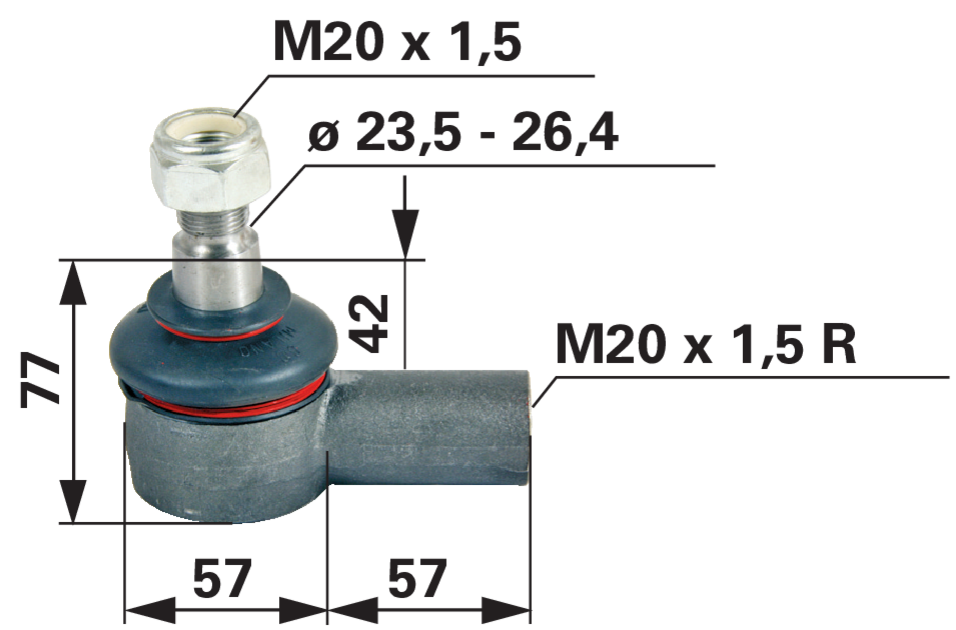 Kugelgelenk M20 x 1,5 IG GartenShop24 - Hochwertige Gartengeräte