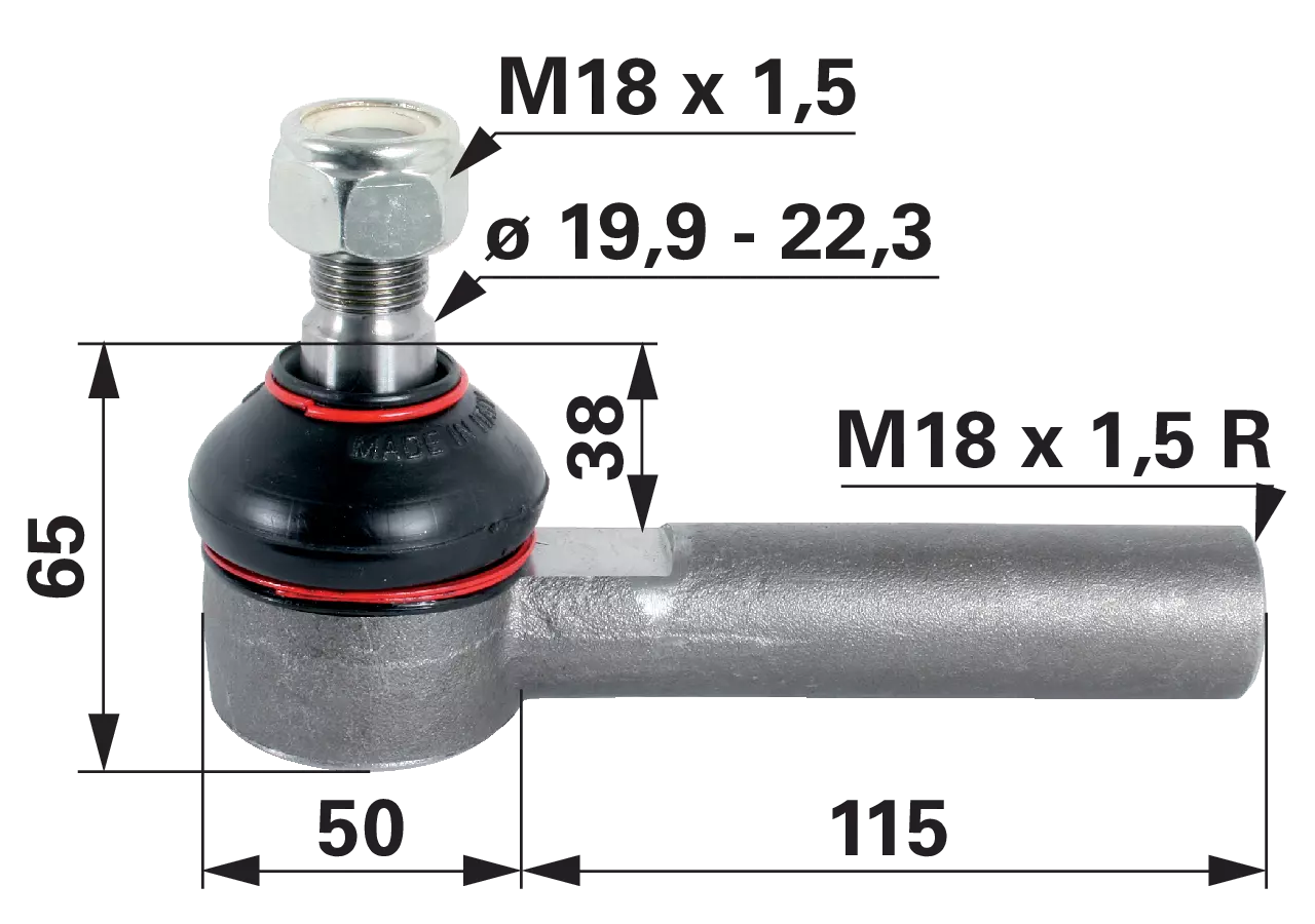 Kugelgelenk M18 x 1,5 IG anstelle von Steyr 1-33-743-603 GartenShop24 - Hochwertige Gartengeräte