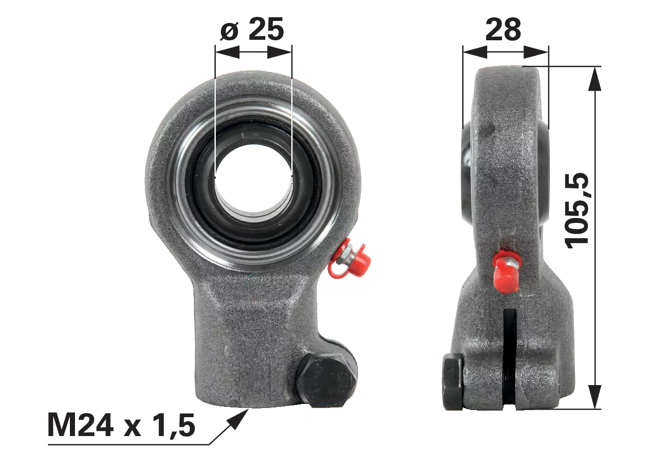 Gelenklager für Spurstange und Lenkzylinder anstelle von Steyr 137700470144 GartenShop24 - Hochwertige Gartengeräte