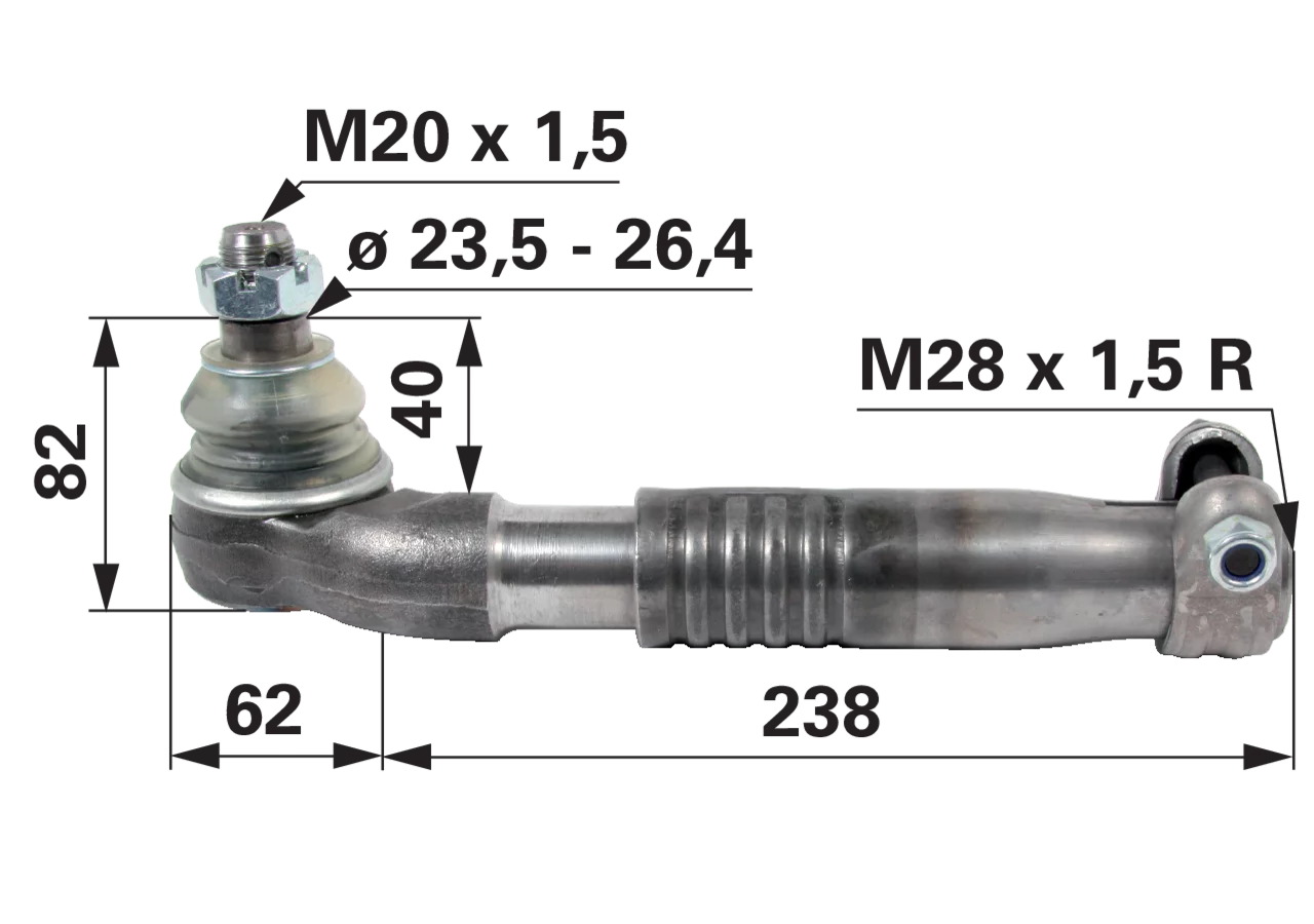Kugelgelenk M28 x 1,5 IG anstelle von John Deere AL168701 GartenShop24 - Hochwertige Gartengeräte