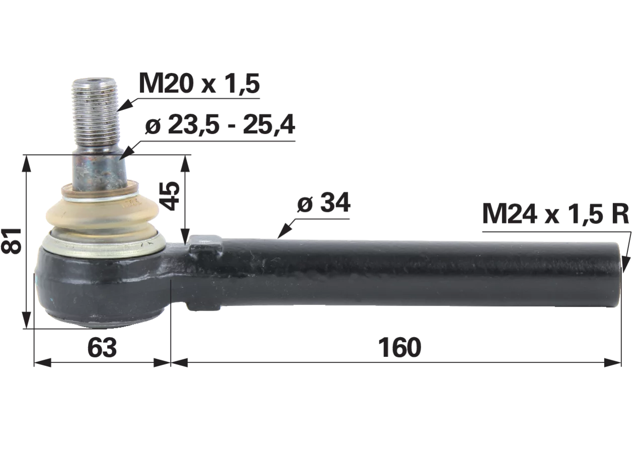 Kugelgelenk M24 x 1,5 IG anstelle von John Deere AL178288 GartenShop24 - Hochwertige Gartengeräte