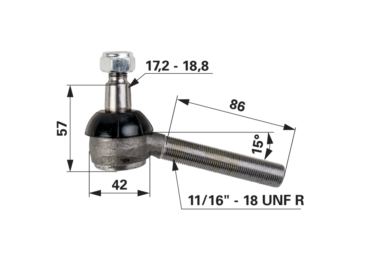 Kugelgelenk 11/16 Zoll UNF anstelle von Ford 81717427 GartenShop24 - Hochwertige Gartengeräte