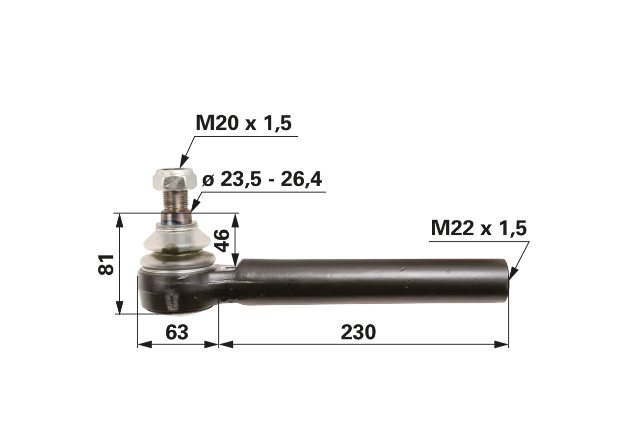 Kugelgelenk anstelle von Valmet V35728300 GartenShop24 - Hochwertige Gartengeräte