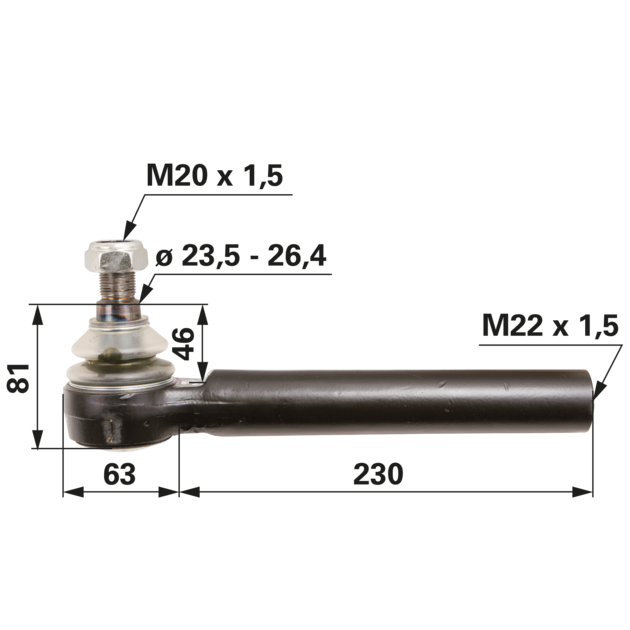 Kugelgelenk anstelle von Valmet V35728300 GartenShop24 - Hochwertige Gartengeräte