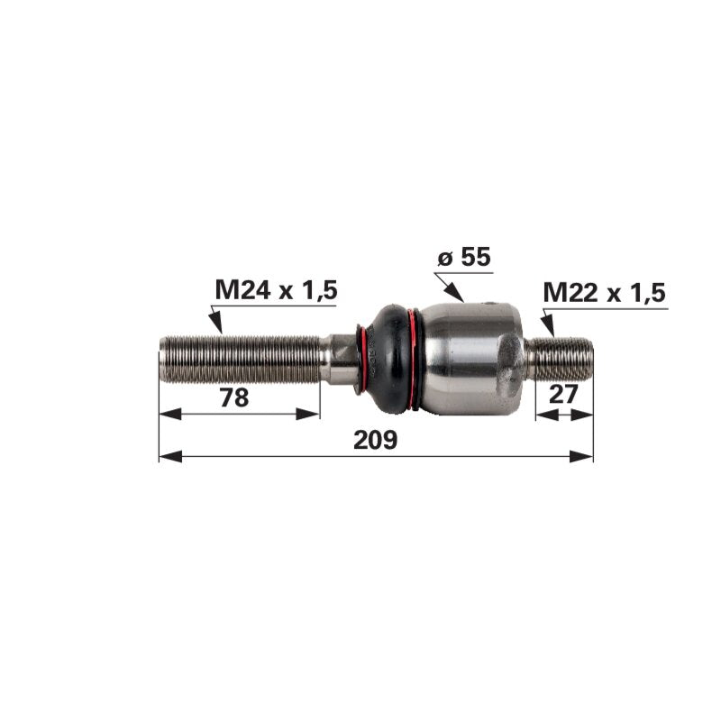 Axialgelenk M24 x 1,5 / M22 x 1,5
