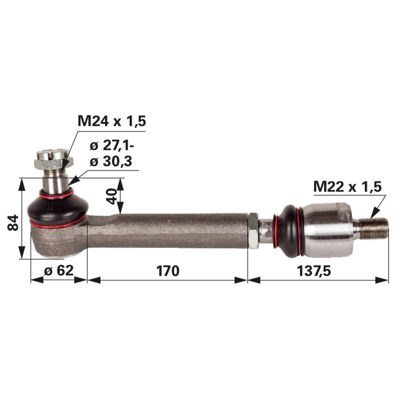 John Deere Spurstange komplett 222370