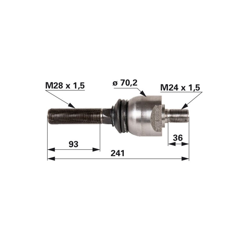 John Deere Axialgelenk M28 x 1,5 / M24 x 1,5 177977 – Achstyp: ZF APL 2060