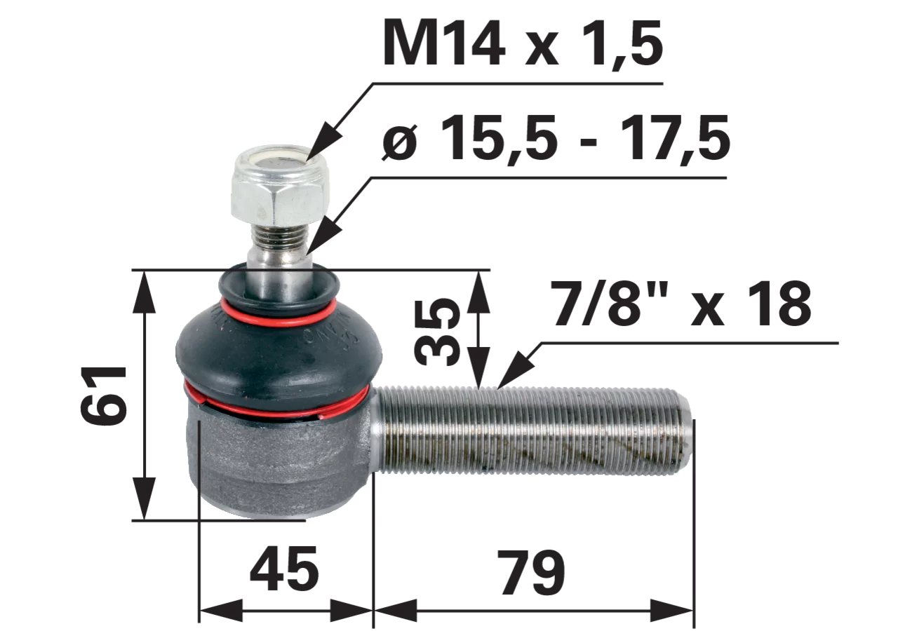 Kugelgelenk 7/8 Zoll UNF anstelle von Case IH 3116407R5 GartenShop24 - Hochwertige Gartengeräte