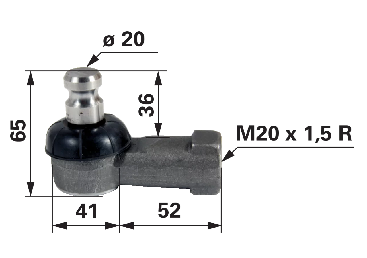 Kugelgelenk M20 x 1,5 IG anstelle von Case IH 3141532R93 GartenShop24 - Hochwertige Gartengeräte