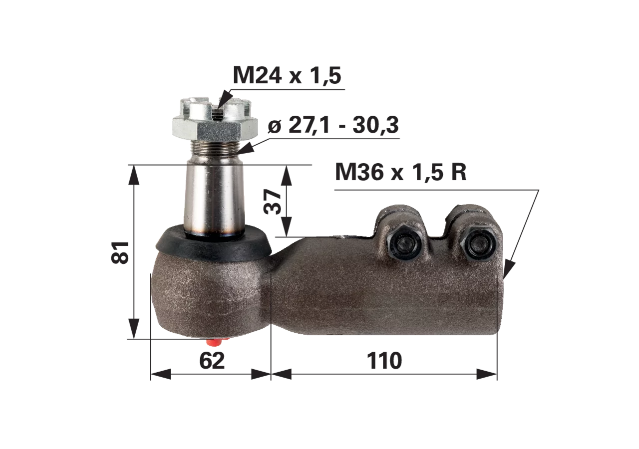 Kugelgelenk passend für Case IH 3134240R91 GartenShop24 - Hochwertige Gartengeräte