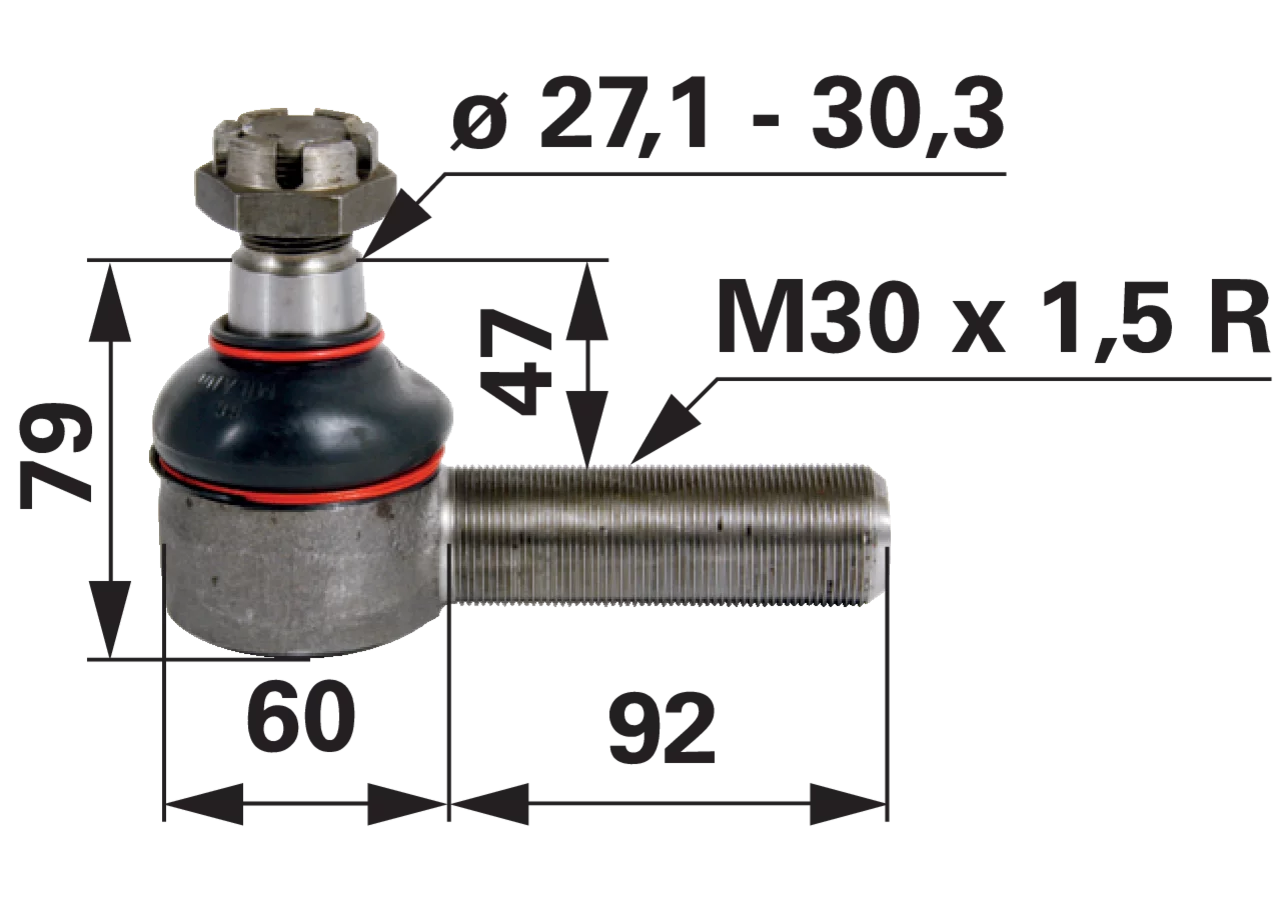 Kugelgelenk anstelle von Case IH 3221270R91 GartenShop24 - Hochwertige Gartengeräte