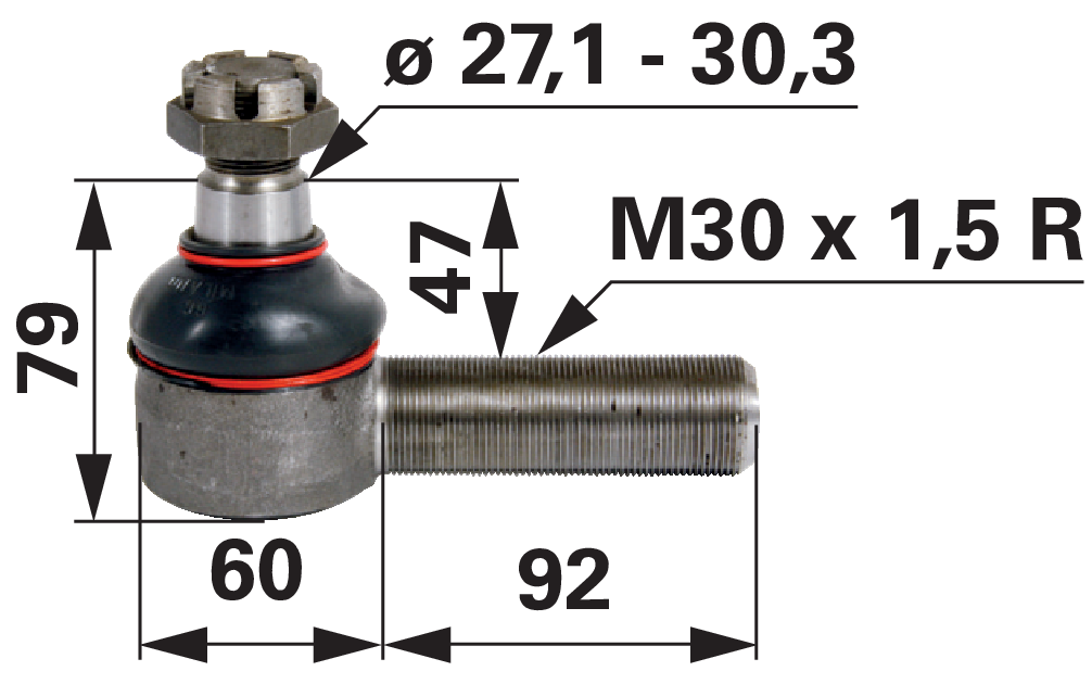 Kugelgelenk anstelle von Case IH 3221270R91 GartenShop24 - Hochwertige Gartengeräte