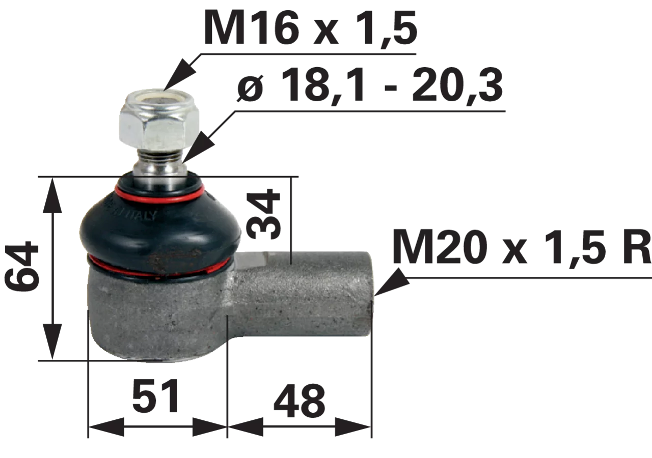 Kugelgelenk anstelle von Case IH 3141531R91 GartenShop24 - Hochwertige Gartengeräte