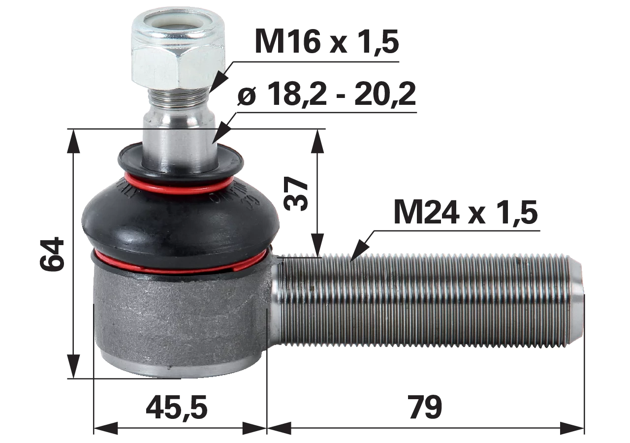 Kugelgelenk M24 x 1,5 anstelle von Fiat 5178390 GartenShop24 - Hochwertige Gartengeräte