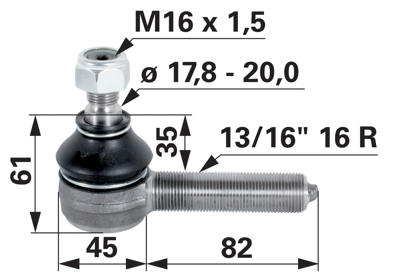Kugelgelenk anstelle von Massey Ferguson 9092229M91 GartenShop24 - Hochwertige Gartengeräte