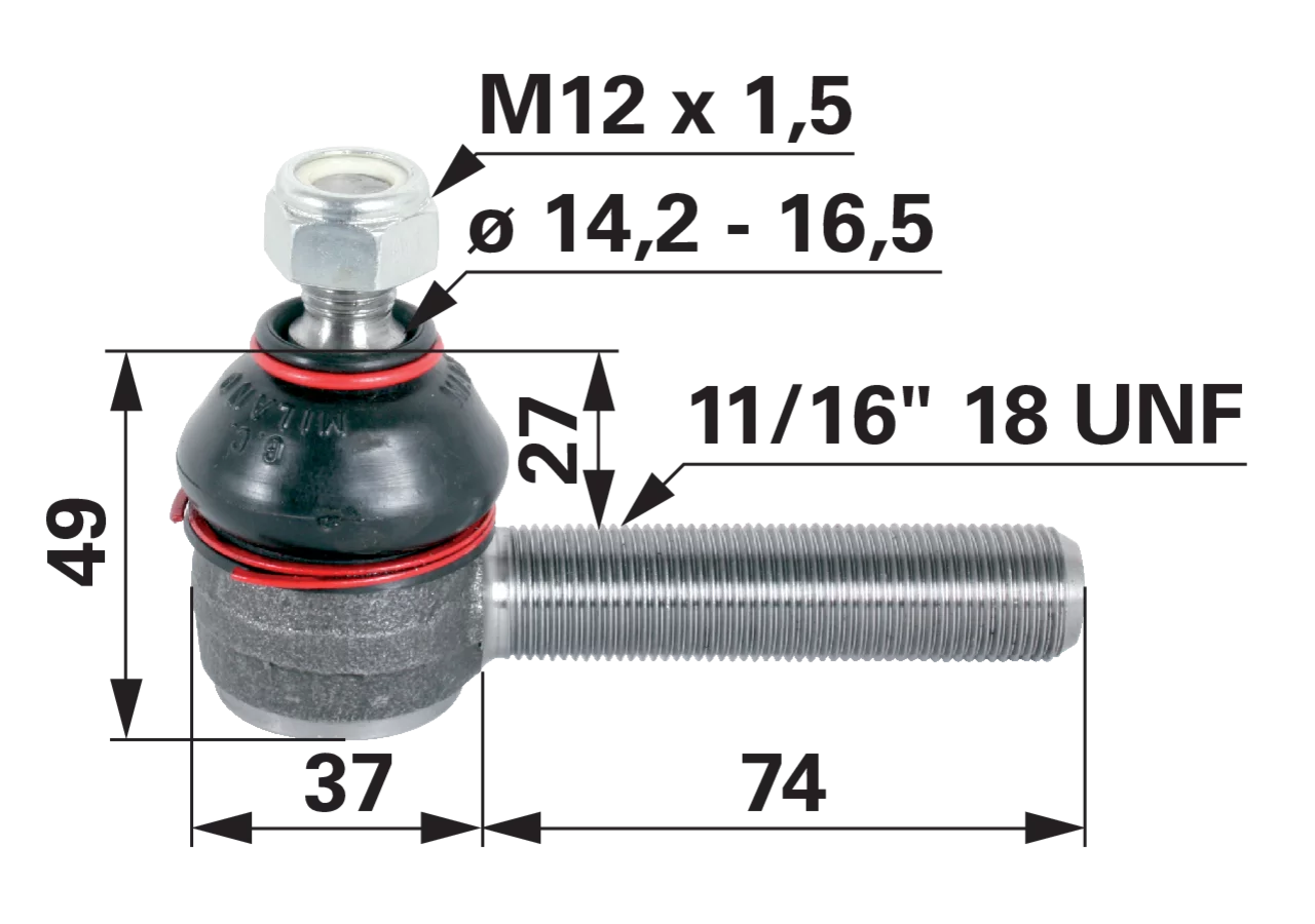 Kugelgelenk anstelle von Massey Ferguson 826751M91 GartenShop24 - Hochwertige Gartengeräte