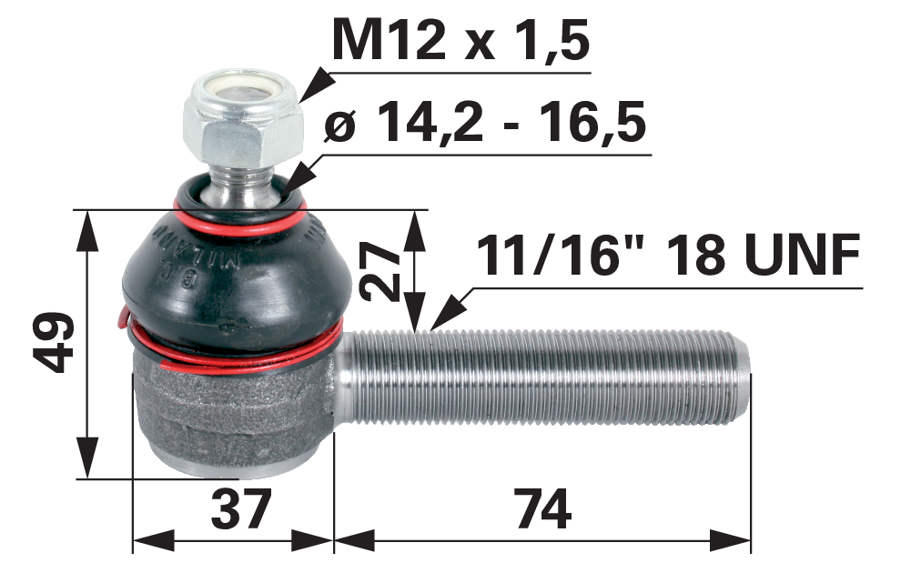 Kugelgelenk anstelle von Massey Ferguson 826751M91 GartenShop24 - Hochwertige Gartengeräte
