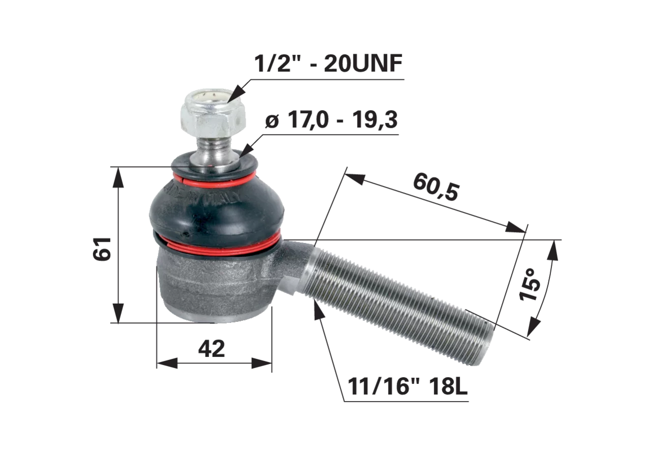 Kugelgelenk anstelle von Massey Ferguson 826752M91 GartenShop24 - Hochwertige Gartengeräte