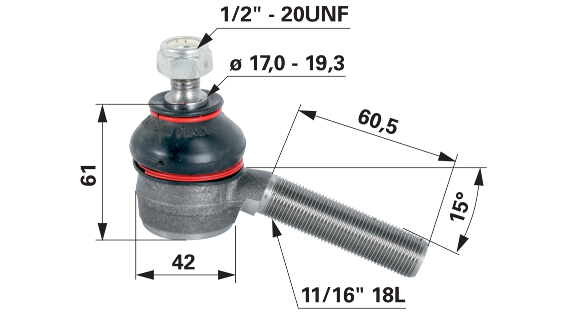 Kugelgelenk anstelle von Massey Ferguson 826752M91 GartenShop24 - Hochwertige Gartengeräte