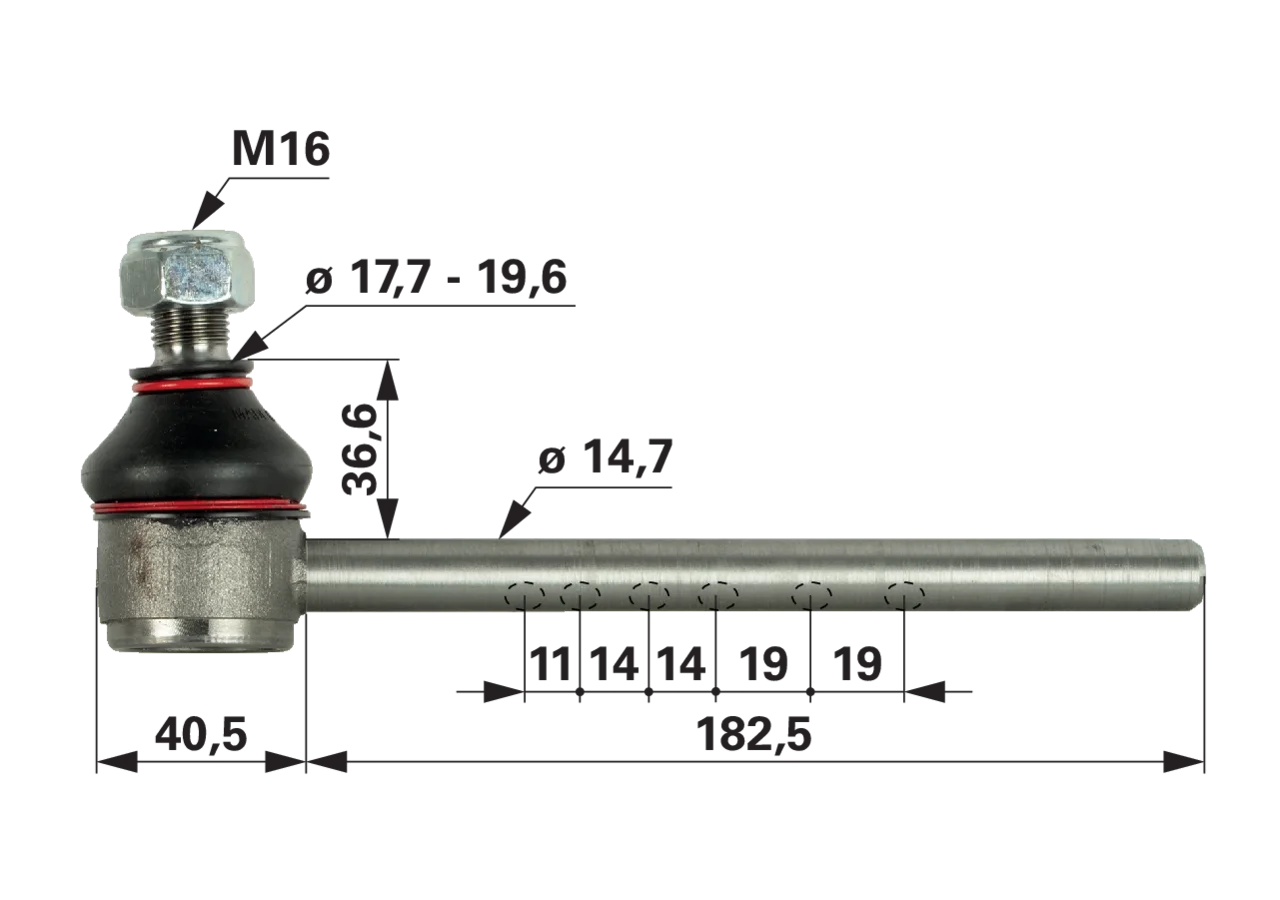 Kugelgelenk rechts anstelle von Massey Ferguson 1860565 GartenShop24 - Hochwertige Gartengeräte