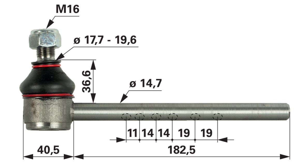 Kugelgelenk rechts anstelle von Massey Ferguson 1860565 GartenShop24 - Hochwertige Gartengeräte