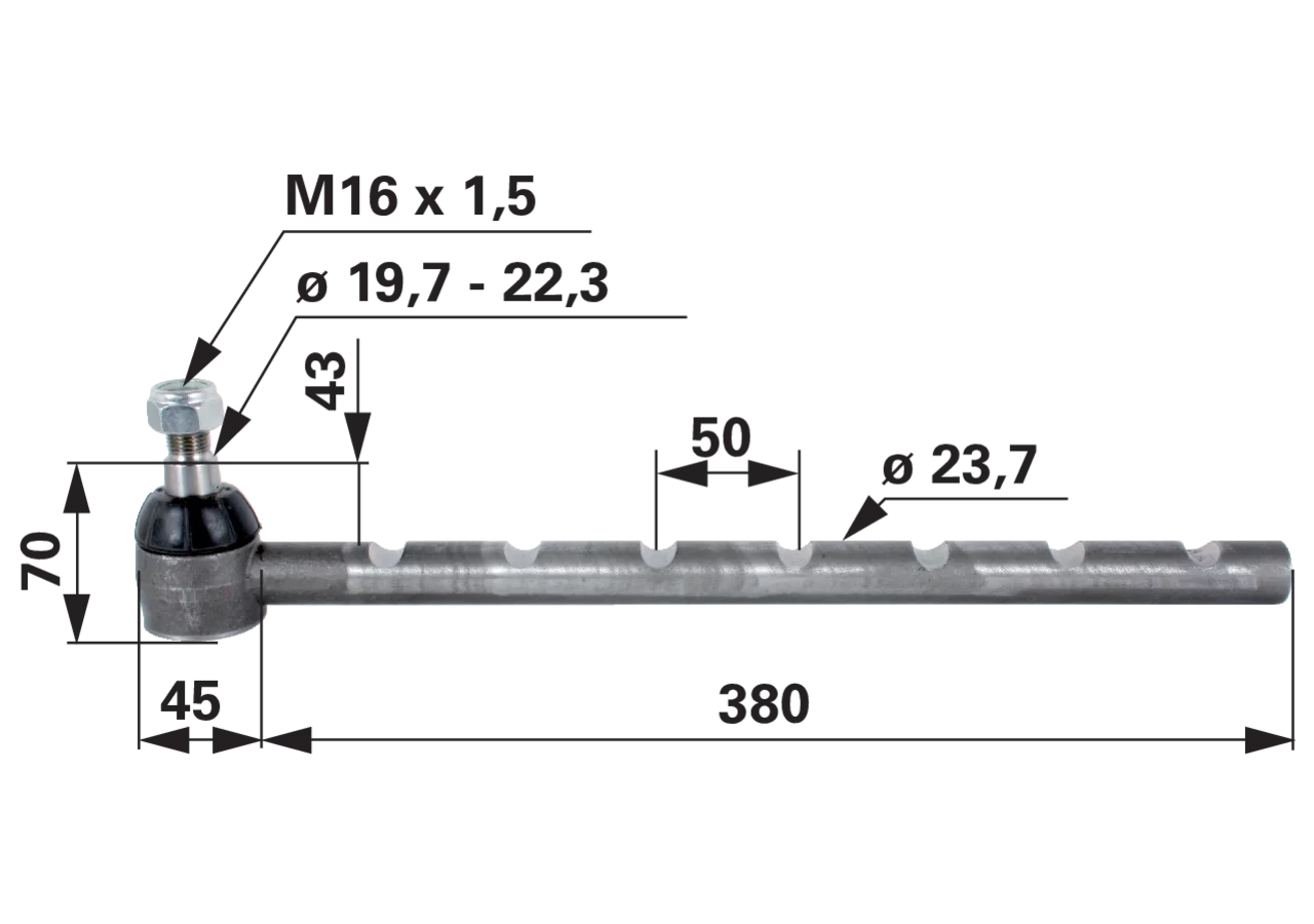 Kugelgelenk anstelle von Massey Ferguson 1028265M91 GartenShop24 - Hochwertige Gartengeräte