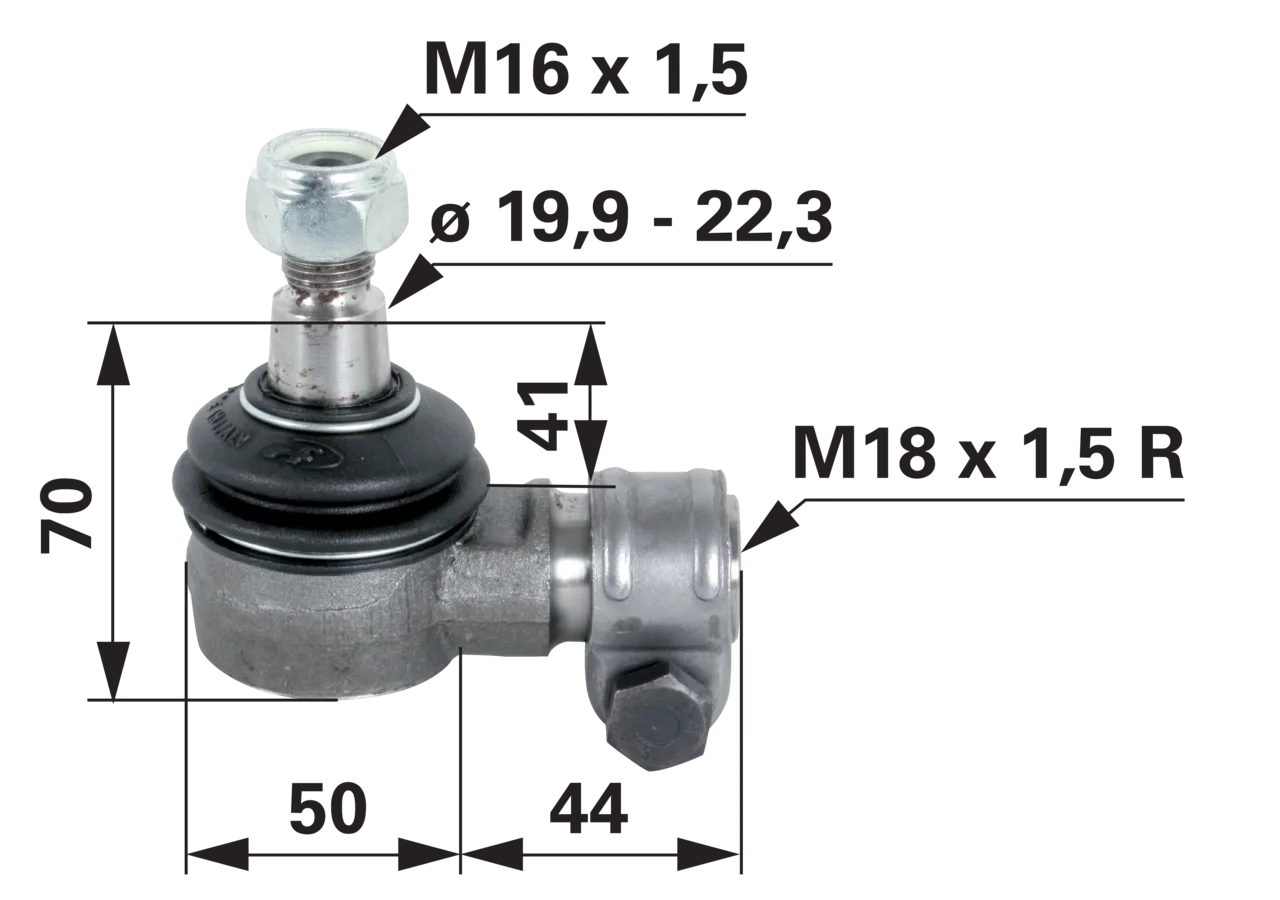 Kugelgelenk anstelle von Massey Ferguson 1617326 GartenShop24 - Hochwertige Gartengeräte
