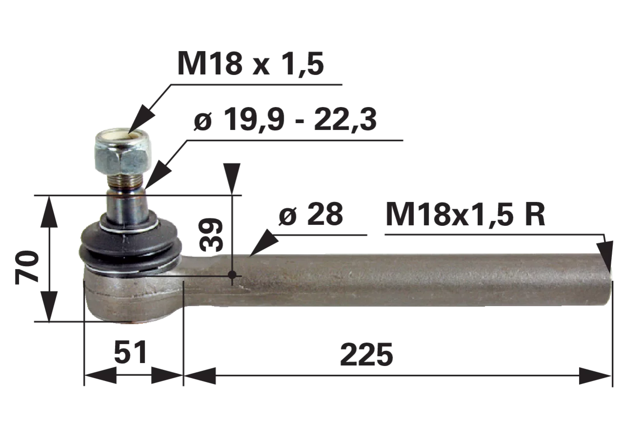 Kugelgelenk anstelle von Massey Ferguson 3426313M1 GartenShop24 - Hochwertige Gartengeräte