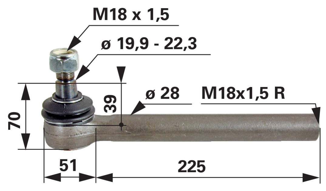 Kugelgelenk anstelle von Massey Ferguson 3426313M1 GartenShop24 - Hochwertige Gartengeräte