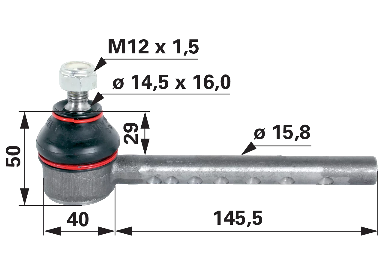 Kugelgelenk anstelle von Massey Ferguson 1808432 GartenShop24 - Hochwertige Gartengeräte
